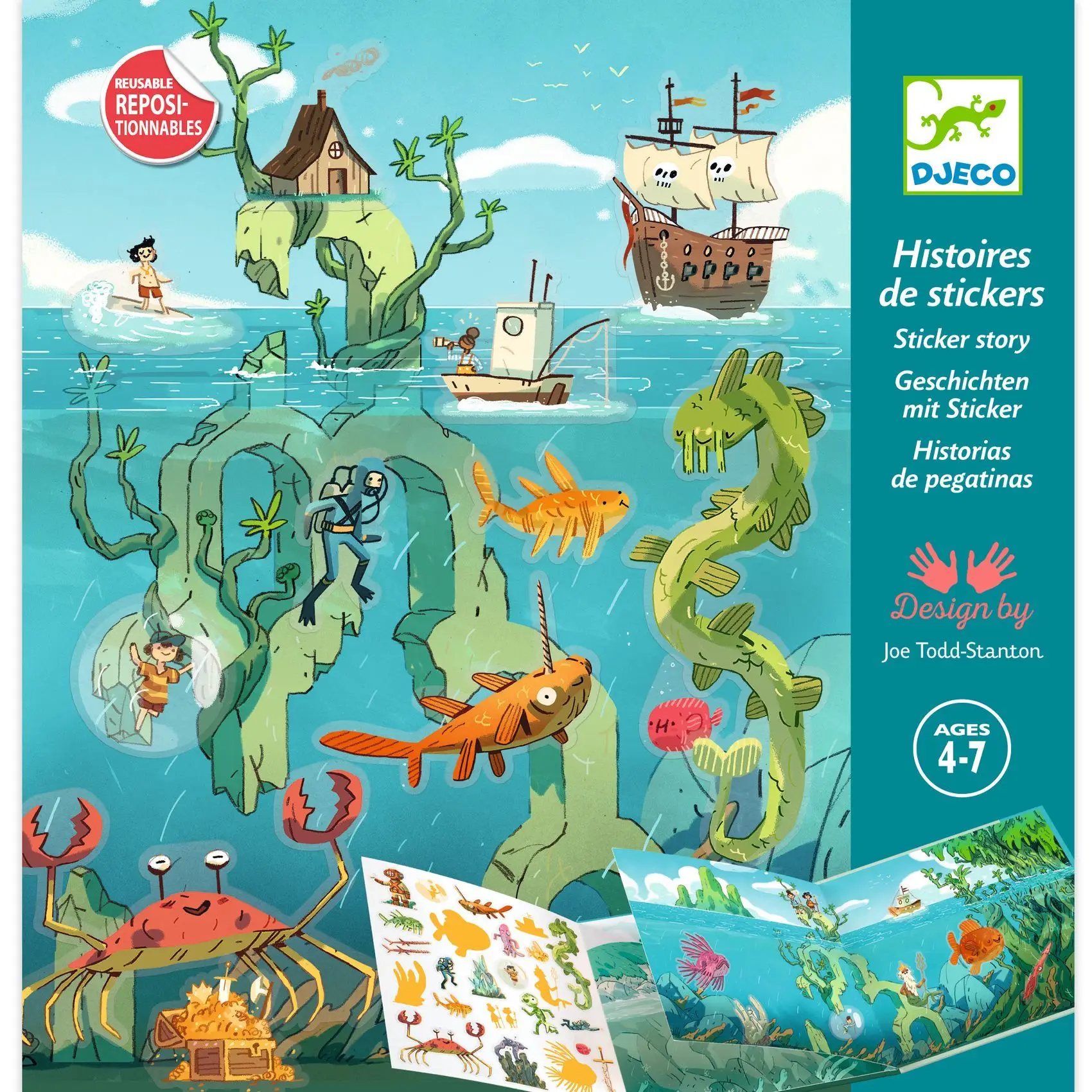 Pegatinas Reposicionables - Cuentos Las aventuras en el mar