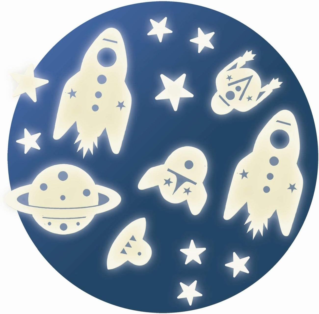 Stickers fosforescentes misión espacial
