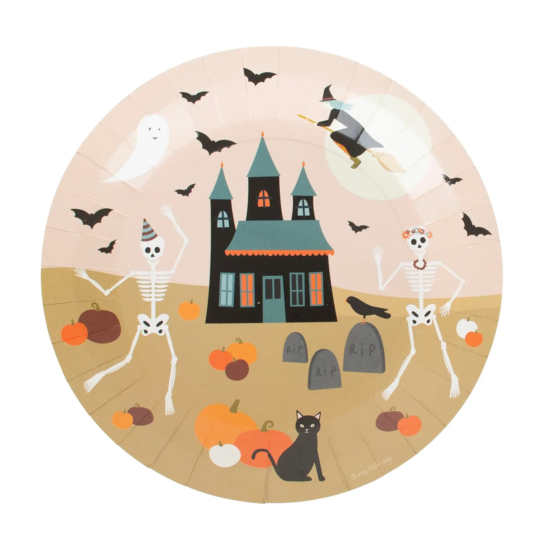 8 Platos de papel · Halloween
