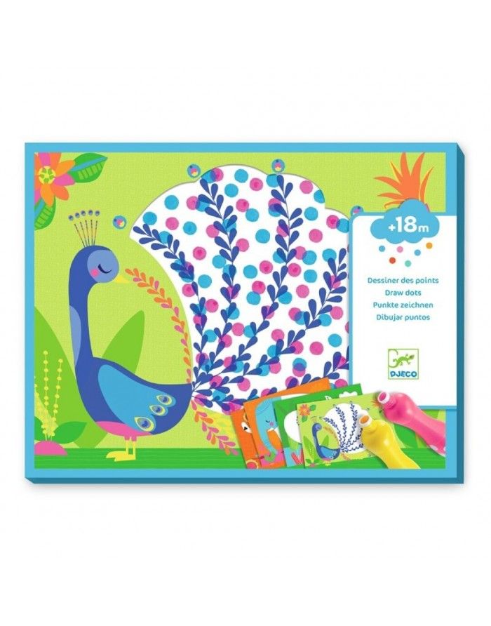 Cofre manualidades · Pintura Colorear a puntitos Pavo