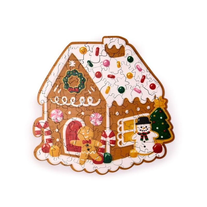 Puzzle 130 piezas · Casita Jengibre Navidad