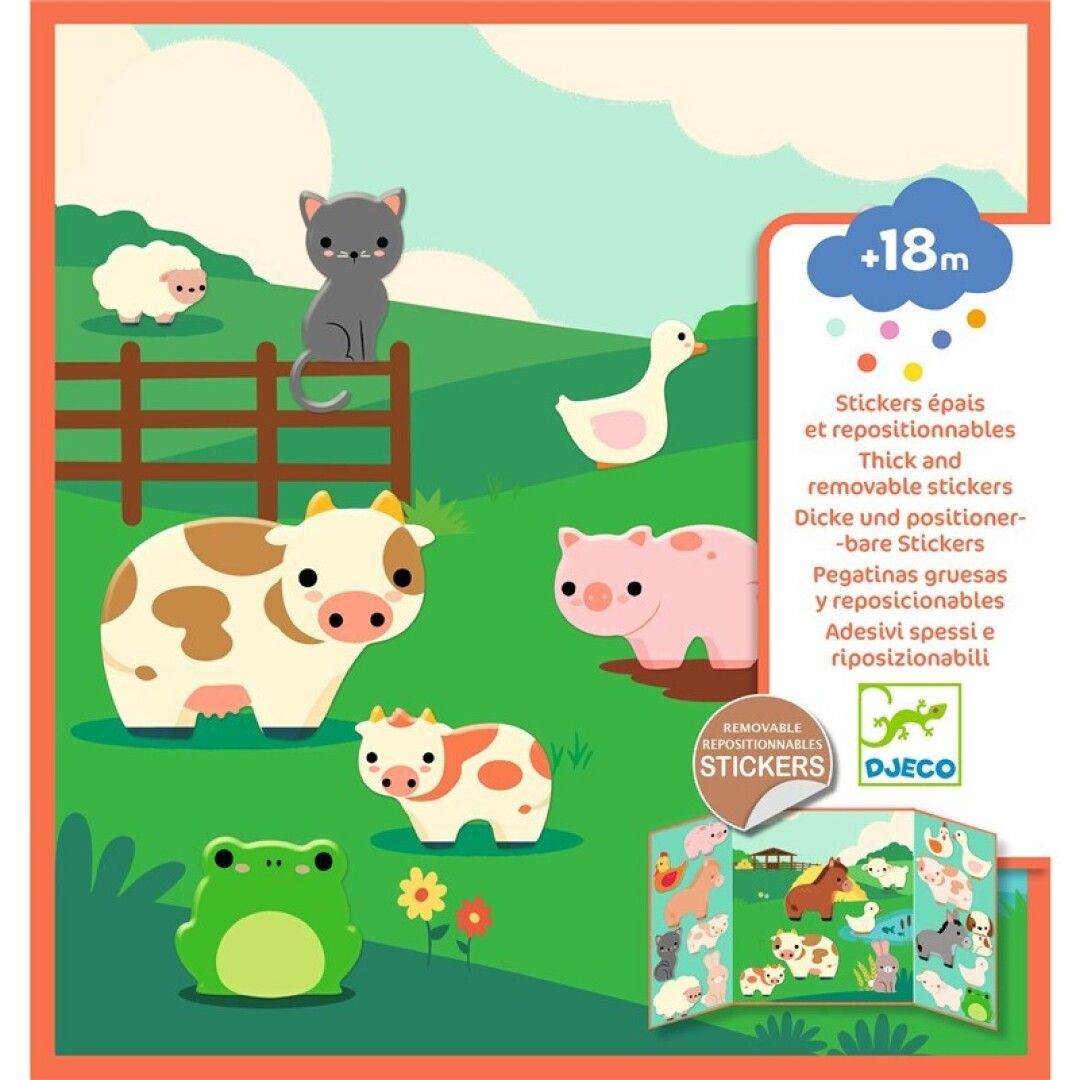 Pegatinas reposicionables - Los animales de la granja