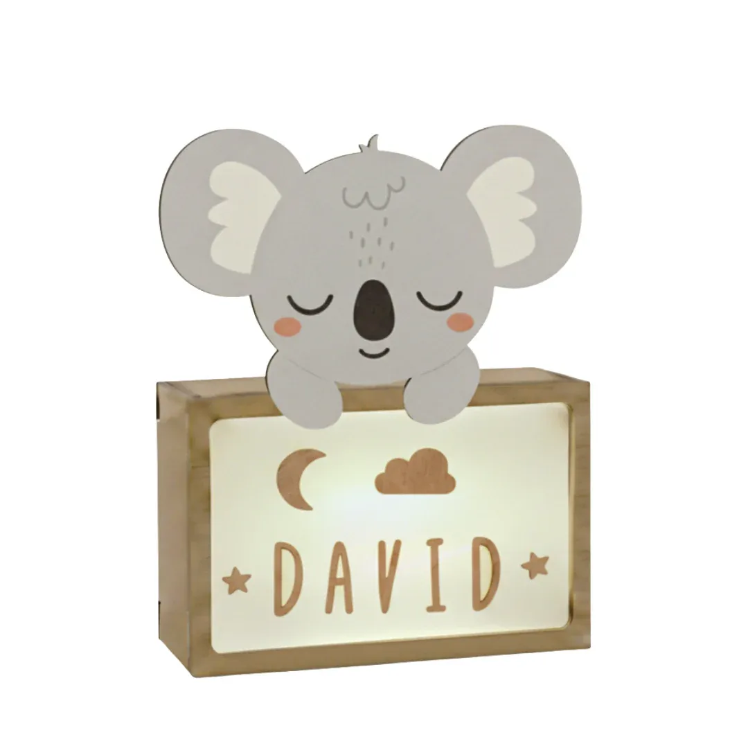 Lámpara pequeña Koala con kit de letras