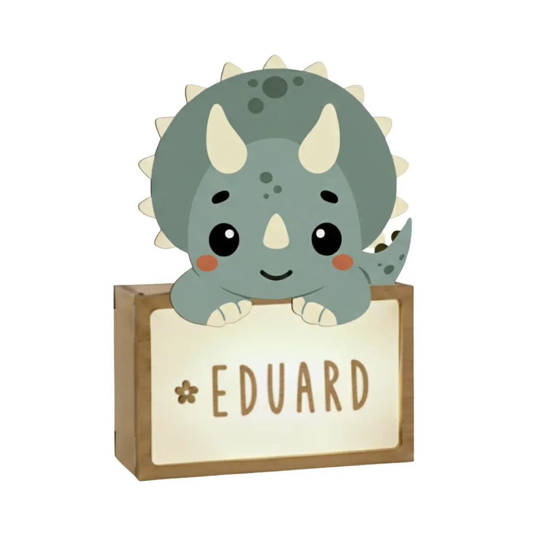 Lámpara pequeña Triceratops con kit de letras