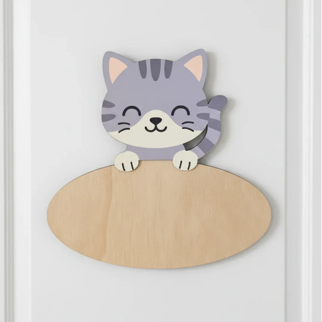 Placa Gatito con Kit de letras