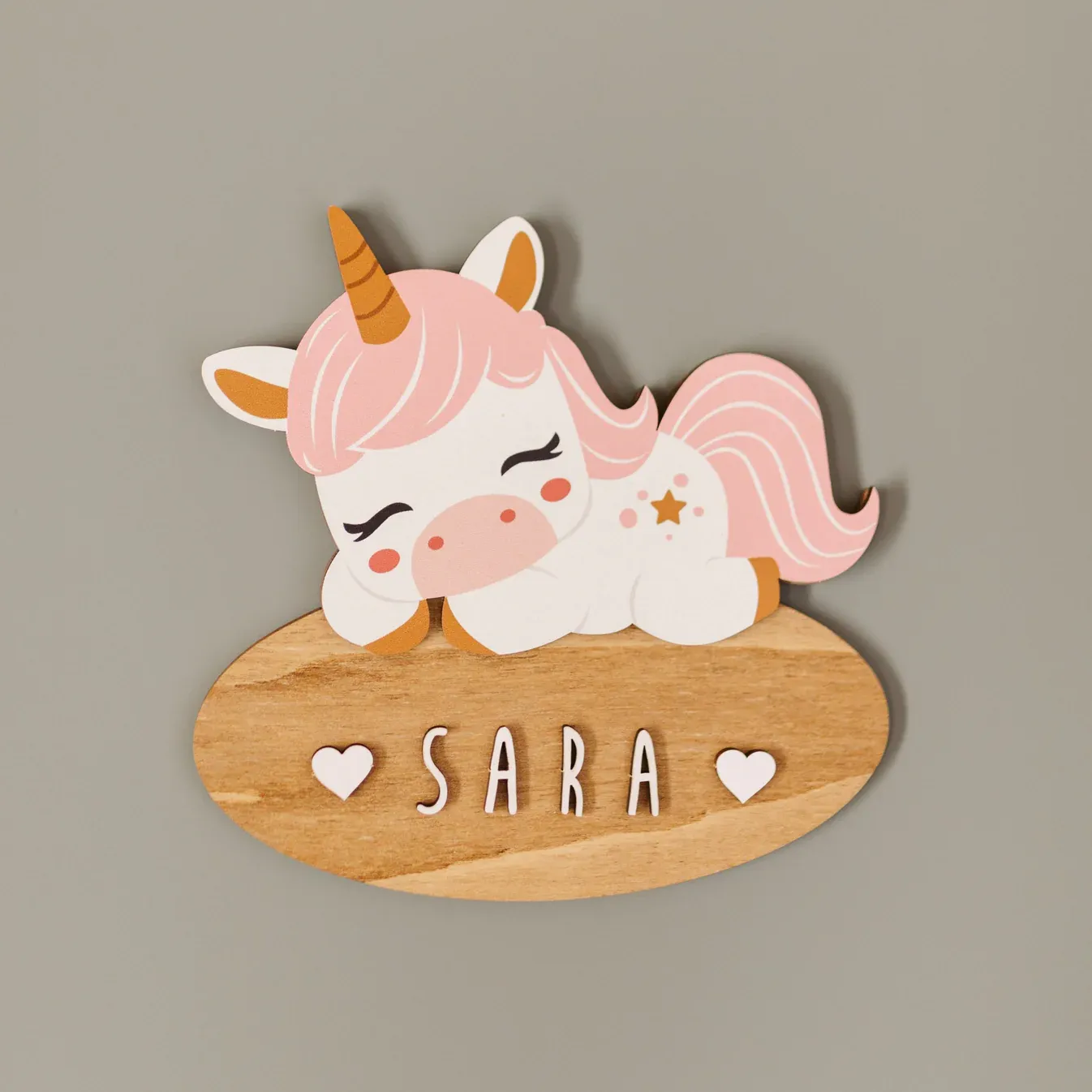 Placa Unicornio con Kit de letras